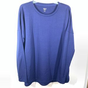 Cabana By Crown & Ivy woMen's Pullover Long Sleeve T-Shirt Blue Size Large